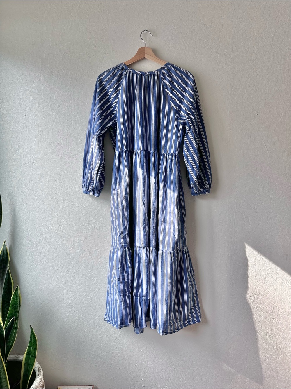 Old navy blue & white striped all day maxi dress women’s large coastal grandma - Picture 7 of 9